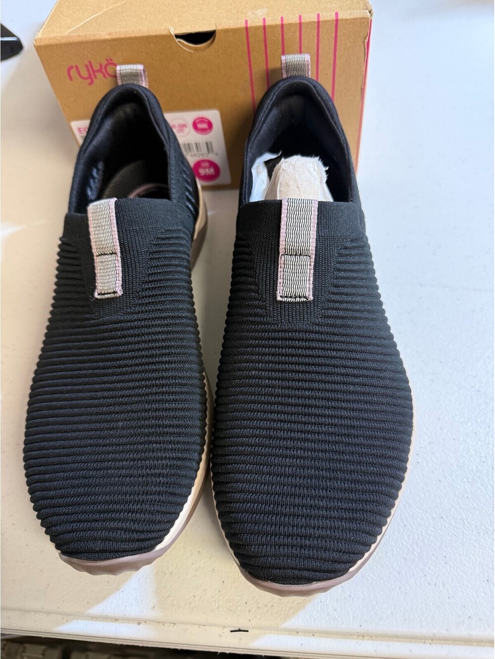 Ryka Echo Knit Black Casual Slip-On Shoes Size 9M